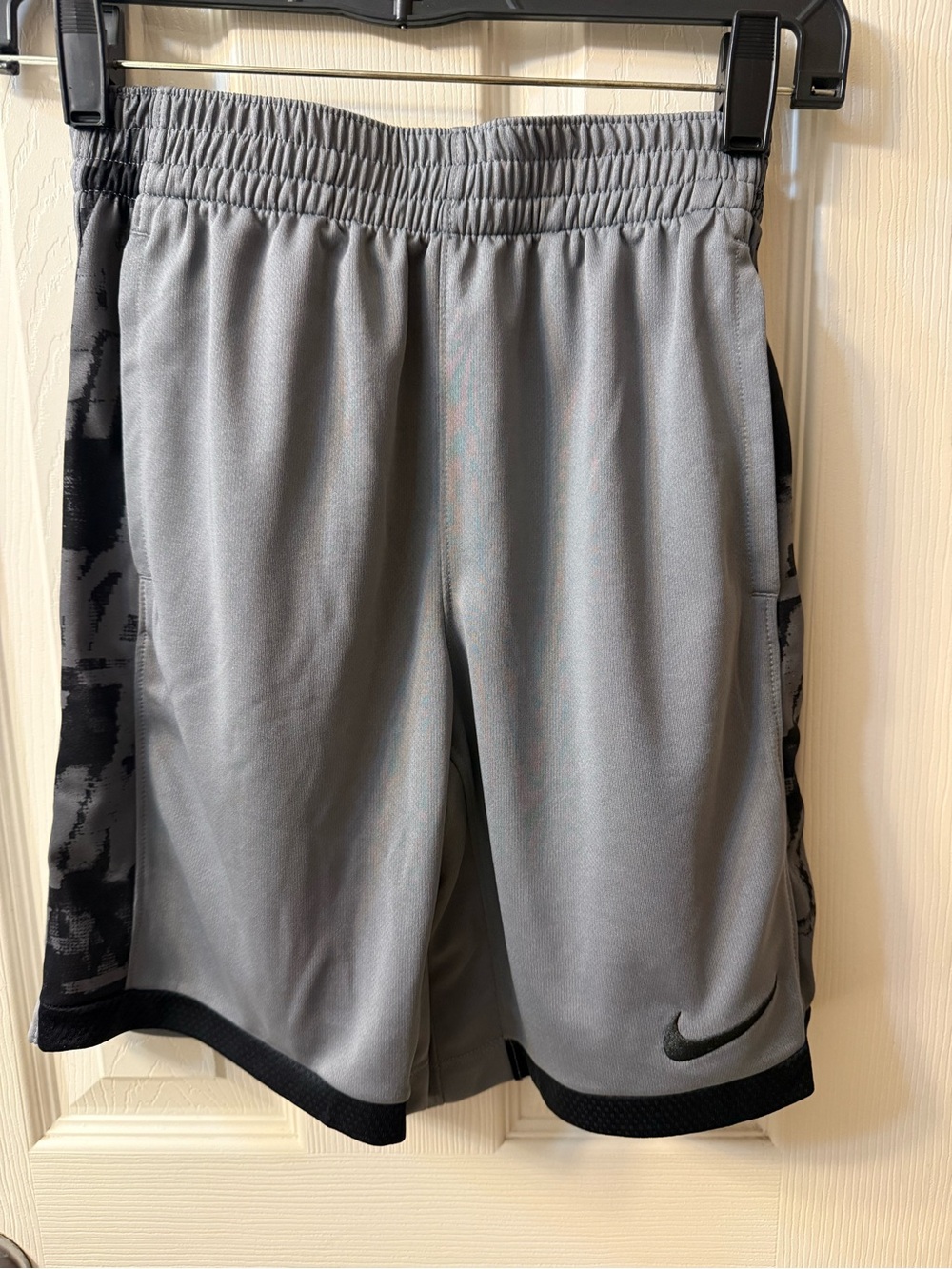 Boys Nike Gray and Black Athletic Shorts